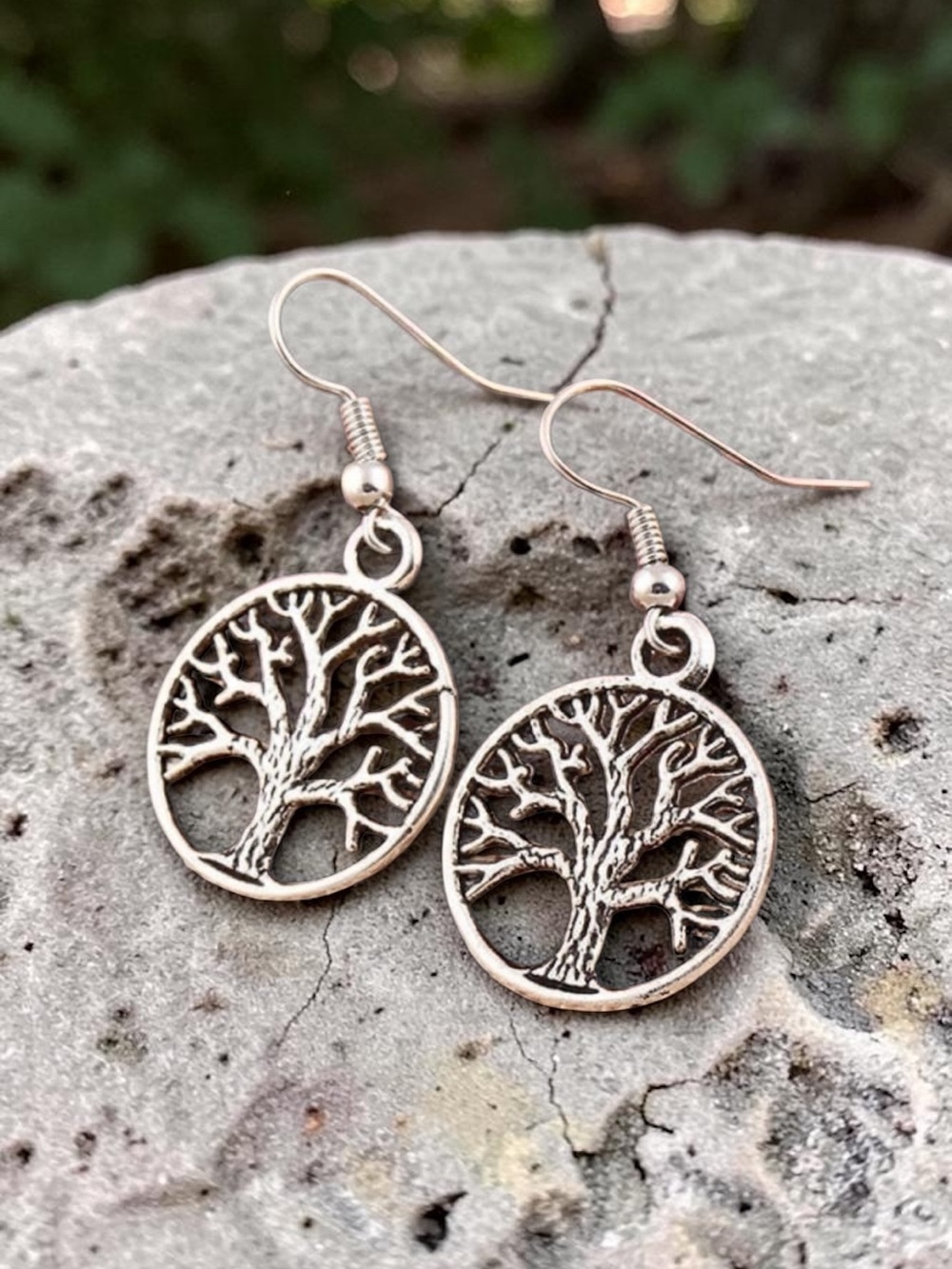Handmade Tree of Life Silver Earrings